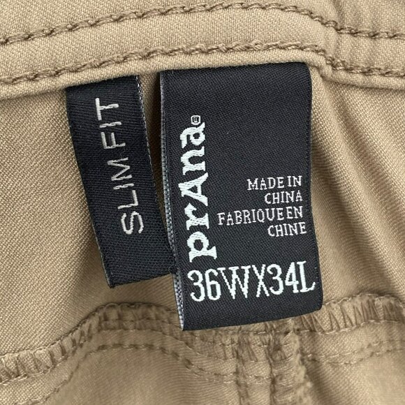 Prana Slim Fit Tan Pants Men's Size 36 - Picture 10 of 10